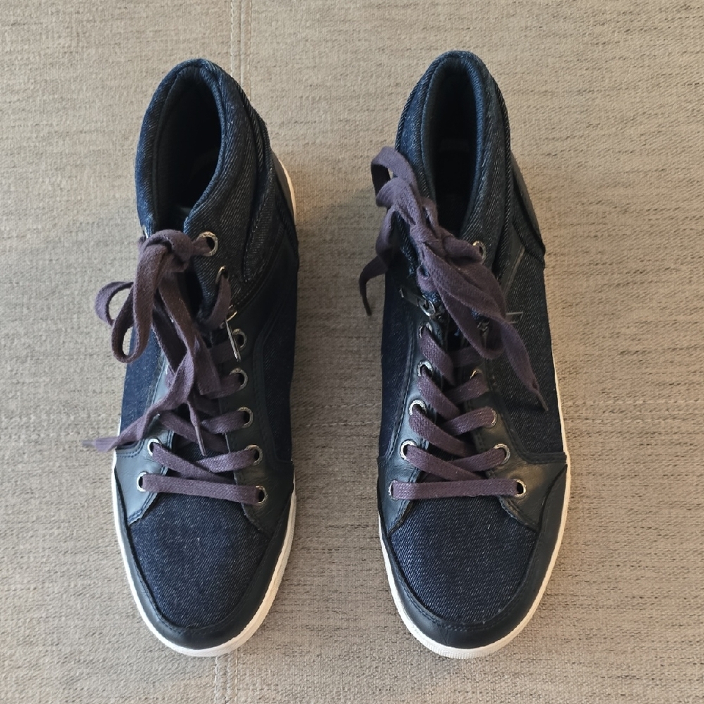 Guess Denim & Leather High-Top Men's Sneakers Sz 9.5